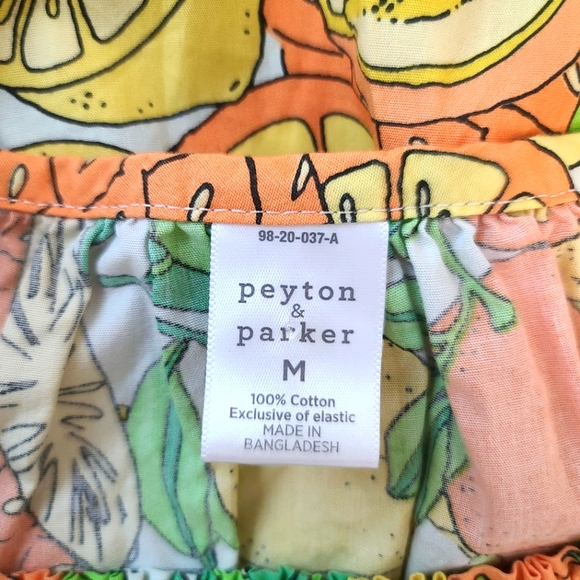 Peyton & Parker Tropical Fruit Print Short Dress Size Medium - Picture 6 of 8